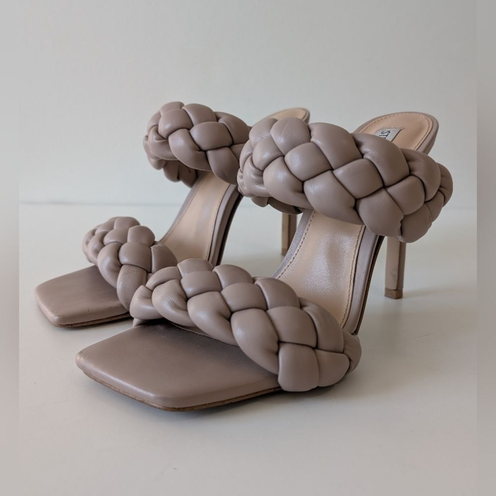 Steve Madden Kenley Beige Open Toe Heels 8.5